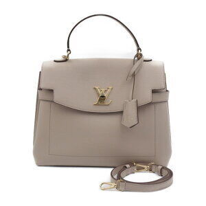 LOUIS VUITTON Lockme Ever handbag grained calfskin leather Greige turnlock